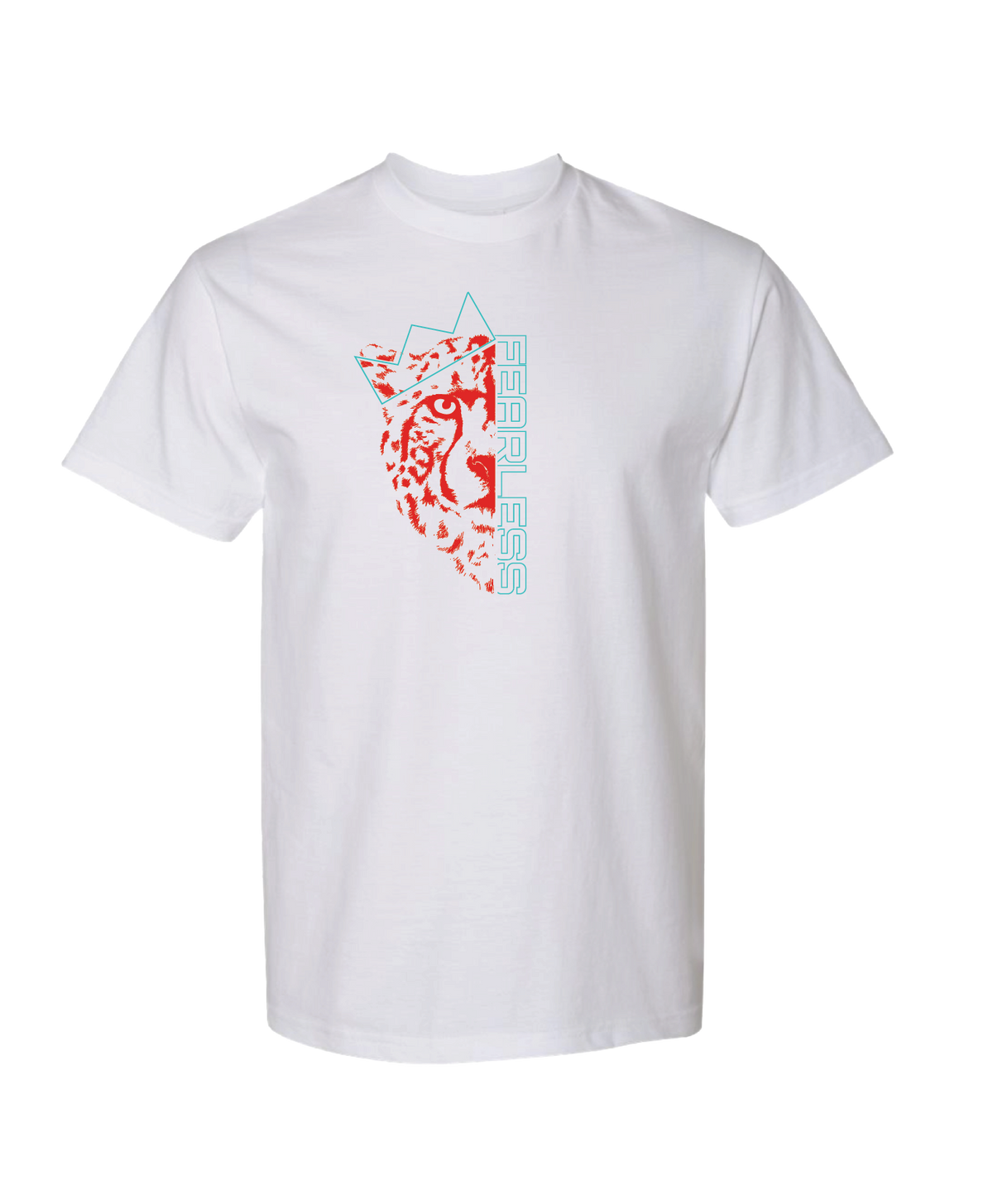 The Fearless Cheetah Premium White Relaxed Fit Tee