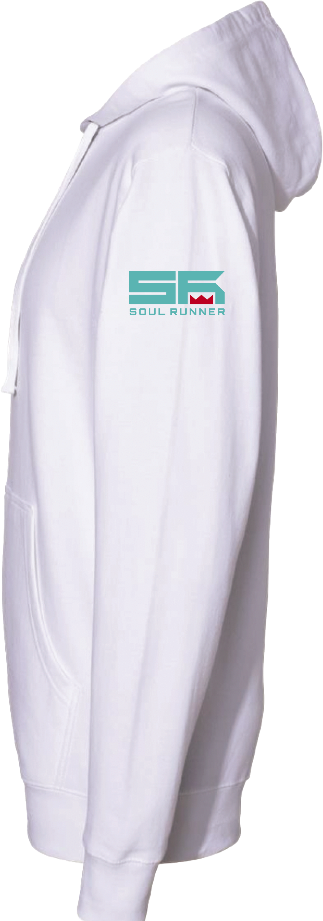 Soul Runner White Graphic Logo Kangaroo Pocket Cotton Hoodie Adult Size XL